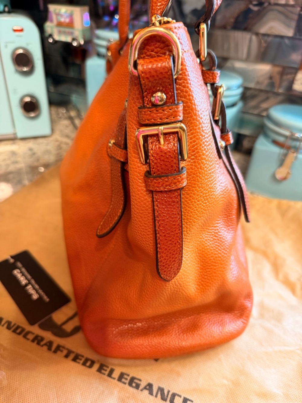 Vicenzo Leather Tote Satchel Top Handles Crossbody - Picture 6 of 9